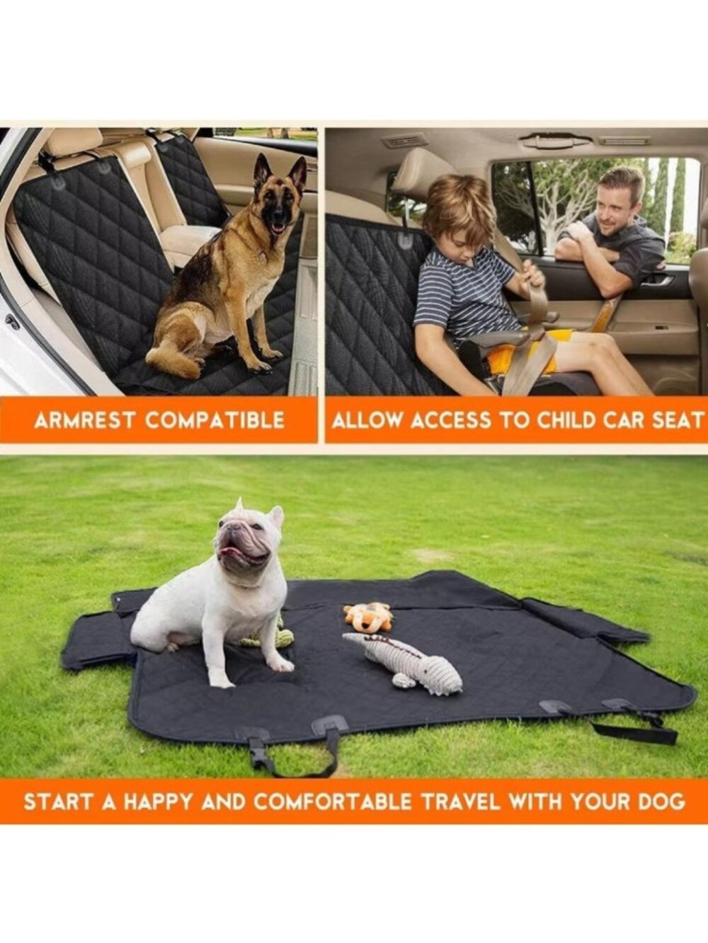 Dog Car Seat Cover Pet Travel Carrier Mattress Waterproof Dog Car Seat Protector - Picture 4 of 6